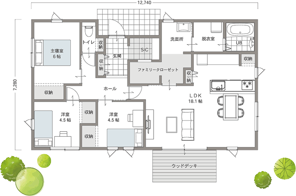 写真:平屋 27坪間取りイメージ
